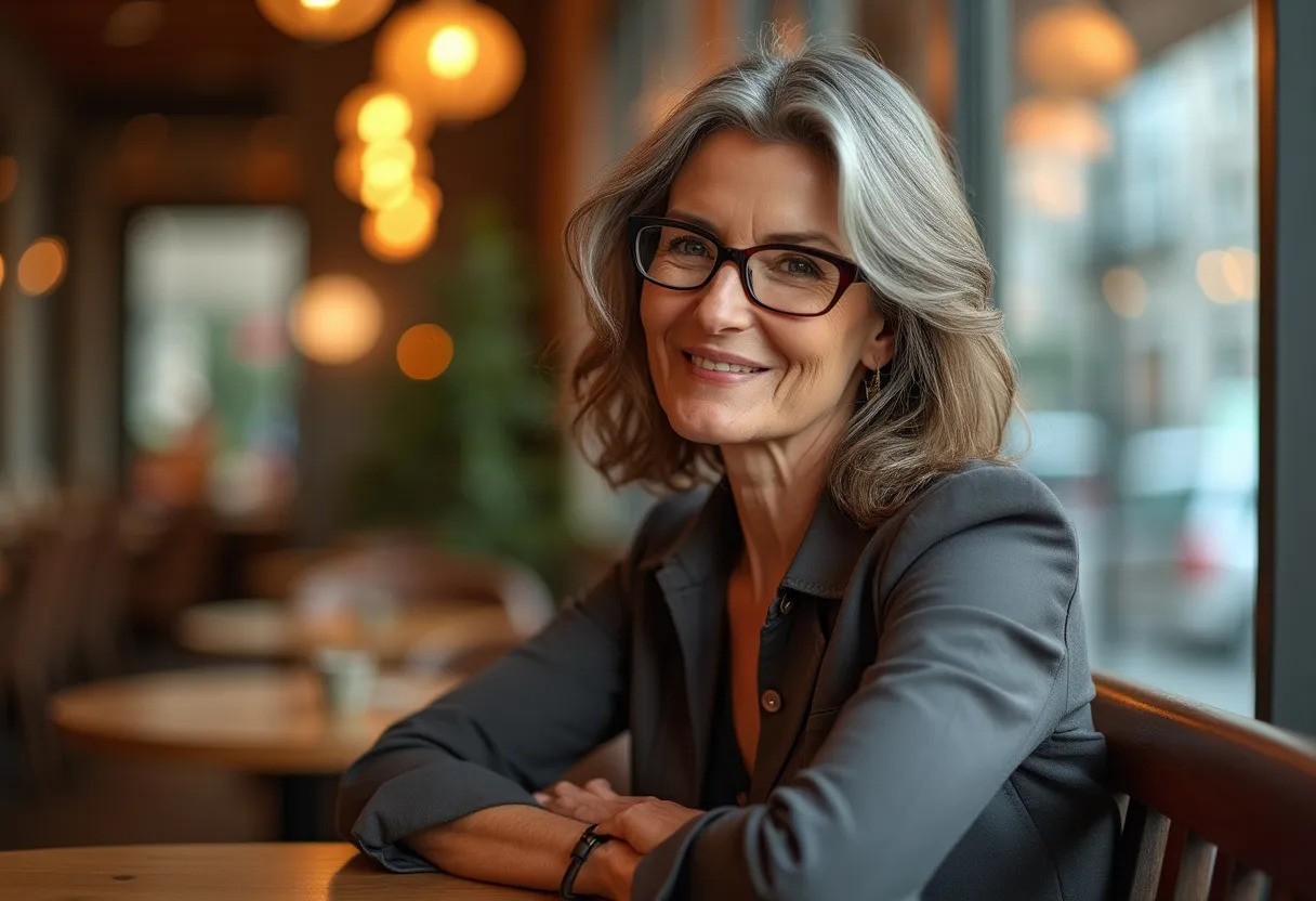 femme 50 ans lunettes